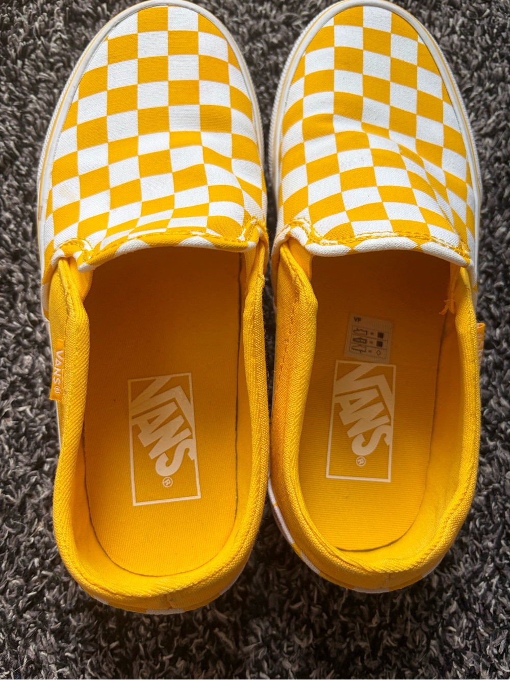 Vans Kids Yellow & White Checkerboard Slip-On Sneakers